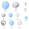 141 pcs DIY Balloon Arch Garland kit Blue Silver White Balloons for Bridal Baby Shower, Wedding, Birthday, Graduation Party 210626