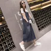 S-5XL Estate Plus Size Jeans Dress Donna Bretelle Abiti di jeans Salopette femminile Coreano Casual Lungo Vestito estivo Robe Femme 210331