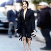 Cardi B Outfit Lace Up Blazer Backless 2 Piece Byxor Set Tassel Eyelet Embellished Buckle V Neck Outwear Sexiga Mesh Pants 211007