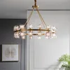 Modern Copper Pendant Light Luxury Crystal Suspension Lamp Hotel Restaurant Hall Living Dinning Bedroom LED G4 Hanging Lighting