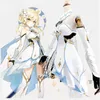 GENSHIN Genshin Impact Traveler Lumine Cosplay Costume Versão Original Uniforme Halloween Mulheres Trajes Full Set Y0913