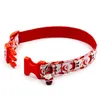 Collari di gatto conducono 2pcs Natale Pet Dog Collar Babbo Natale Stampato per cani di piccola taglia Forniture per gruppi di nylon Collane regolabili in nylon -