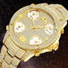 Horloges Super Cool Five Times Display Horloge Mannen Mode Heren Quartz Horloges 18K Gold Male Clock Iced Out Diamond Relogio Masculino XFC