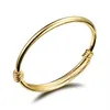 Barns armband kopparpläterad guld slät push pullöppning barns armband anklet tillbehör q0720