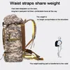 Outdoor Bags Tactical Camouflage Sports Backpack 80L Waterproof Mountaineering Bag Hiking Adjustable Strap Military