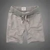 Mäns shorts Bomull Solid Färg Sommar Casual Keen Längd Byxor med Ficka på sidan H1210