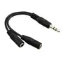 wholesale Black 1 Male To 2 Female 3.5mm AUX Audio Y Splitter Cable High Quality Earphone Headphone Adapter