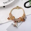 925 Sterling Silver Charm Bead fit European Pandora Bracelets for Women DIY Red Crystal Butterfly Flower Dangle Blossom Charm Beads Snake Chain Fashion Jewelry