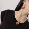 Erdbeer-Diamant-Ohrringe Designer-Halsketten für Frauen Anhänger Modebrief Gold Studs Luxurys Hoop Ohrring Schmuck Set Box Neue 22031503