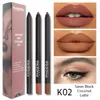 3pcs läppfodral eyeliner penna set vattentät matt läppstift fuktgivande konturpinne penna smink verktyg öga kosmetiska pennor