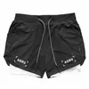Running Shorts Men 2 in 1 Fiess Gym Sport Camouflage Quick Dry Beach Jogging Short Pants Workout Bodybuilding Training