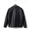 PU кожаная куртка весной осень женская мода заклепка молнии поворотный воротник черный короткие искусственные панк-куртки 210430