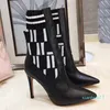 Botas de diseñador para mujer Botines de silueta Botines de martin negros Botas de calcetín de tacón alto elástico y zapatillas de deporte de calcetín plano Zapatos de mujer de invierno 202