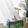 Tende per tende Uova di erba pasquale Tende trasparenti per finestra per soggiorno Camera da letto Tessuto moderno in voile di tulle