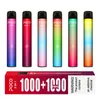 Poco 2 in 1 Tek Vape Kalem Eletronic Sigara 2000 Puflar 950 MAH 6 ML 10 Renk E Çiğ Stare kiti Buhar E-Sigara Kartuşu Orijinal Yeni