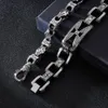 Armband Punk Men Cross Bead Vintage Black Stainless Steel Link Charm Male Armband Bangle Mode Smycken