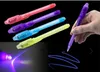 Big Head Luminous Light Pen Magic Purple 2 In 1 UV Black Lights Combo Drawing Invisible Ink Pens Learning Education Toys For Child