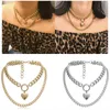 Vintage Double couche coeur médaillon pendentif collier pour femmes or argent ouvrable forme d'amour pendentifs déclaration collier prix de gros