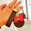 2021 Key chain Cartoon Fashion Handmade Leather Material Mens and Womens Handbags Pendant Car Keychains Lover Gift2304