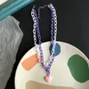 Cool Hiphop Harajuku serce wisiorka akrylowy Naszyjnik Słodki makaroniki Love Chokers for Women Collier Spersonalizowany klejnot imprezowy klejnot