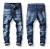 Masculto RIPS de estriado Jeans de estriado jeans Riscado Ripped Biker Slim Fit Washed Motorcycle Denim Men Sp Hop Fashion Man Calça 2021vqpa