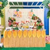9ft ouro amarelo amarelo saia de mesa tropical borda de grama base festa de casamento DIY decoração suprimentos
