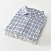 G205 Camicie a quadri in cotone a maniche corte estive da uomo per il Giappone Business Casual Stile minimalista Sottile e traspirante Slim Fit Top 210721