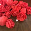 Lot 500 Sztuk Średnica 3 CM Pianka Róża Sztuczne Kwiaty Prezenty Pudełko DIY Ślub Boże Narodzenie Dekoracje Wystrój Materiały Y0728