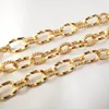 5meter Lot Gold Embossing Oval Link Chain Stainless Steel Jewelry findings DIY Necklace Bulk for Making