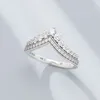 Bagues de mariage en argent sterling 925 pour femmes, diamant CZ brillant de qualité supérieure avec boîte d'origine pour dames, anniversaire de fiançailles, anniversaire269E