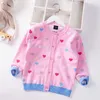 Dziewczyny sweter jesień 2021 Nowa Jesień Zima Miłość Dzibiki Dziecięce Scargan Kids Coat Dzieci Moda Ubrania Toddler Kurtka 2-8y Y1024