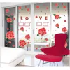 HM19042 الصين الأحمر روز بو ملصقات غرفة نوم رومانسية غرفة المعيشة زينت خلفيات pvc يمكن إزالة 210420