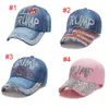 2020 EUA Presidente Eleição Partido Chapéu Para Donald Trump Biden Mantenha a América Grande Boné Boné Strass Snapback Bonés Homens Mulheres X496M