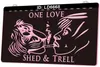 LD6668 Um amor Shed Trell Smoke Lion 3D gravura LED sinal de luz atacado