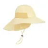 Large bord enfants chapeau de plage soleil enfants seau casquette été filles garçons voyage en plein air mode mignon chapeaux décontractés