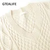 Gtealife Gilet da donna Semplice stile tutto-fiammifero con scollo a V maglione lavorato a maglia per il tempo libero studente senza maniche gilet maglione vintage femminile 211008