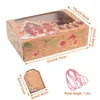 9 pezzi scatola di biscotti di natale carta kraft scatole regalo di caramelle borse scatola di imballaggio per alimenti festa di natale regalo per bambini anno navidad 211216