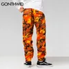 Gonthwid Color Camo Cargo Pants Mens Fashion Baggy Tactische Broek Hip Hop Casual Katoen Multi Pockets Streetwear 210715