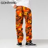 Gonthwid Color Camo Грузовые брюки Мужские моды Beaggy Tactical Truser Hip Hop Повседневная Хлопок Multi Cockets Streetwear 210715