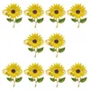 Ronds de serviette 10 Pcs/Lot anneau bouton tournesol serviette en alliage de Zinc décoration de Table de mariage