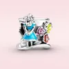 New 925 Sterling Silver Alice Dangle charm tea party bead Mad Hatter charm Fit Luxury Bracelet women jewelry gift