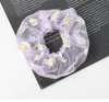 NEW Women Elastic Kawaii Mesh Hair Bands Tie Gum Girls Print Floral Lace Scrunchie Ponytail Transparent Tulle Hair Accessories Epacket
