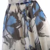 Vintage Print Skirt For Women High Waist Hit Color A Line Korean Midi Skirts Female Fashion Clothing 210521