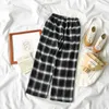 Fashion Black White Plaid Cashmere Pants Straight Winter Warm Fleece Casual Female Harem Ankle-length Jogger Q0801