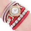 Armbandsur lyxiga kvinnor tittar på Rose Gold Clock Fashion Ladies Quartz Diamond Wristwatch eleganta kvinnliga läderarmbandklockor