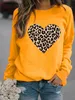 Leopard hjärta tryckta hoodies kvinnor fleece långärmad o nacke lös tröja tjejer kvinnor hoodie pullovers vinter hösten 211006