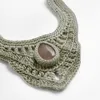 Collana femminile alla moda etnica filo di cotone tessuto fatto a mano girocolli collane per donne collana di pietra naturale gioielli per feste