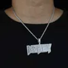 Iced Out Bling 5A CZ PAVED GULD FÄRG LETTER PENGAR PENDANT NECKLACE MED LÅNG Twist Rope Chain For Woman Men Hip Hop Jewelry 220121