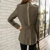 秋冬女性の軍服ウールのジャケット長袖シングルブレストサッシウーレンコートスリム厚いアウターウェア210416