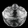 Nail Art Acrilico Crystal Glass DAPPEN DAPPEN Tazza con tazza con cappuccio liquido glitter polvere caviale rotondo